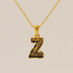 1 piece classic letter titanium steel  gold plated unisex pendant necklaces h5